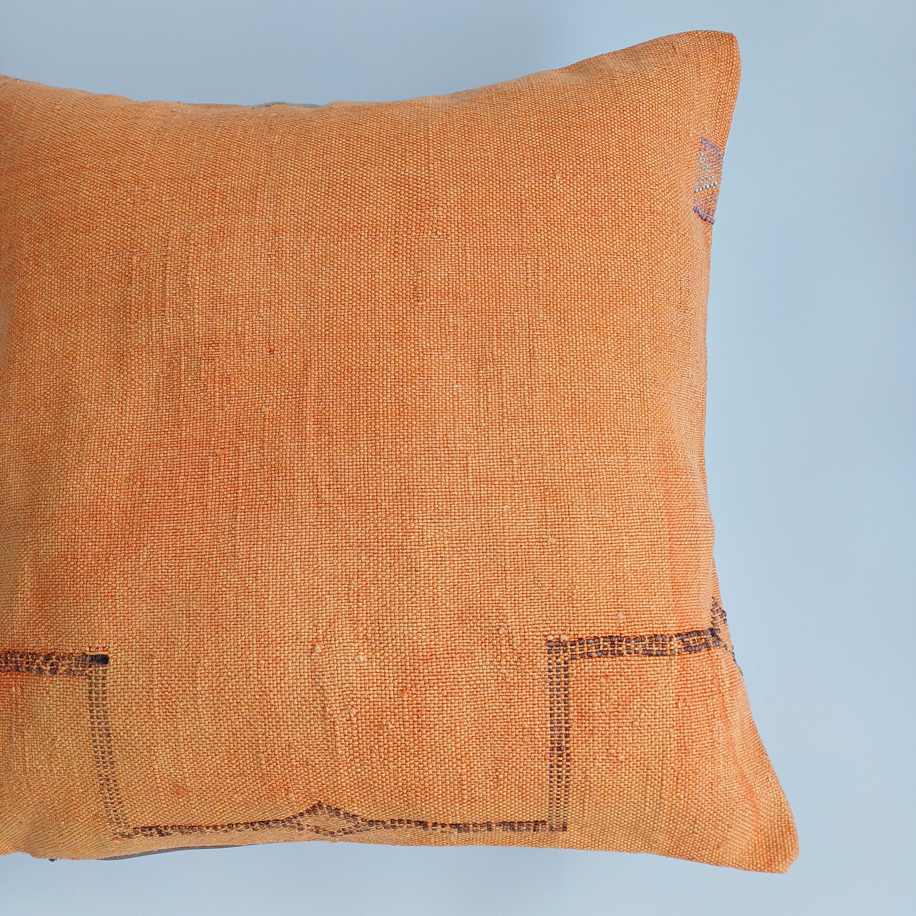 Moroccan Handmade Orange Cactus Silk Cushion Cover 20''x20'' / 50x50 CM