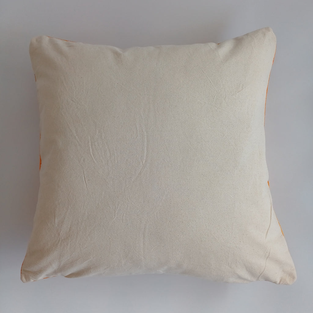Moroccan Handmade Orange Cactus Silk Cushion Cover 20''x20'' / 50x50 CM