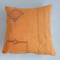 Moroccan Handmade Orange Cactus Silk Cushion Cover 20''x20'' / 50x50 CM