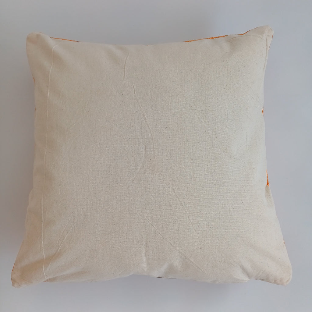 Moroccan Handmade Orange Cactus Silk Cushion Cover 20''x20'' / 50x50 CM