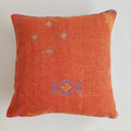 Moroccan Handmade Red Cactus Silk Cushion Cover 20''x20'' / 50x50 CM
