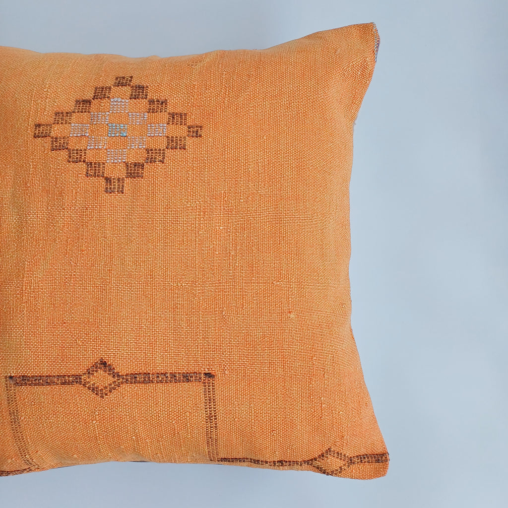 Moroccan Handmade Sunset Cactus Silk Cushion Cover 20''x20'' / 50x50 CM