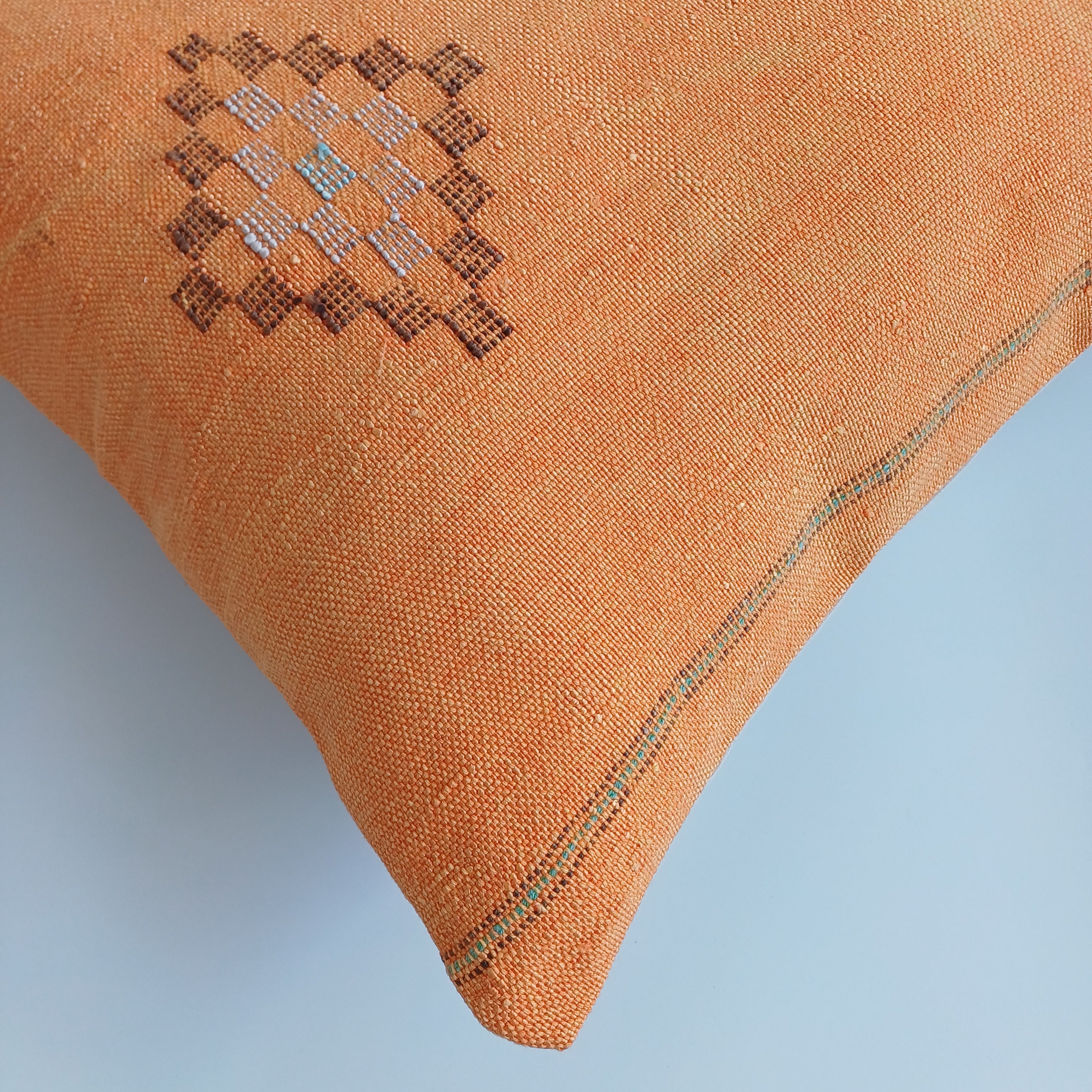 Moroccan Handmade Sunset Cactus Silk Cushion Cover 20''x20'' / 50x50 CM