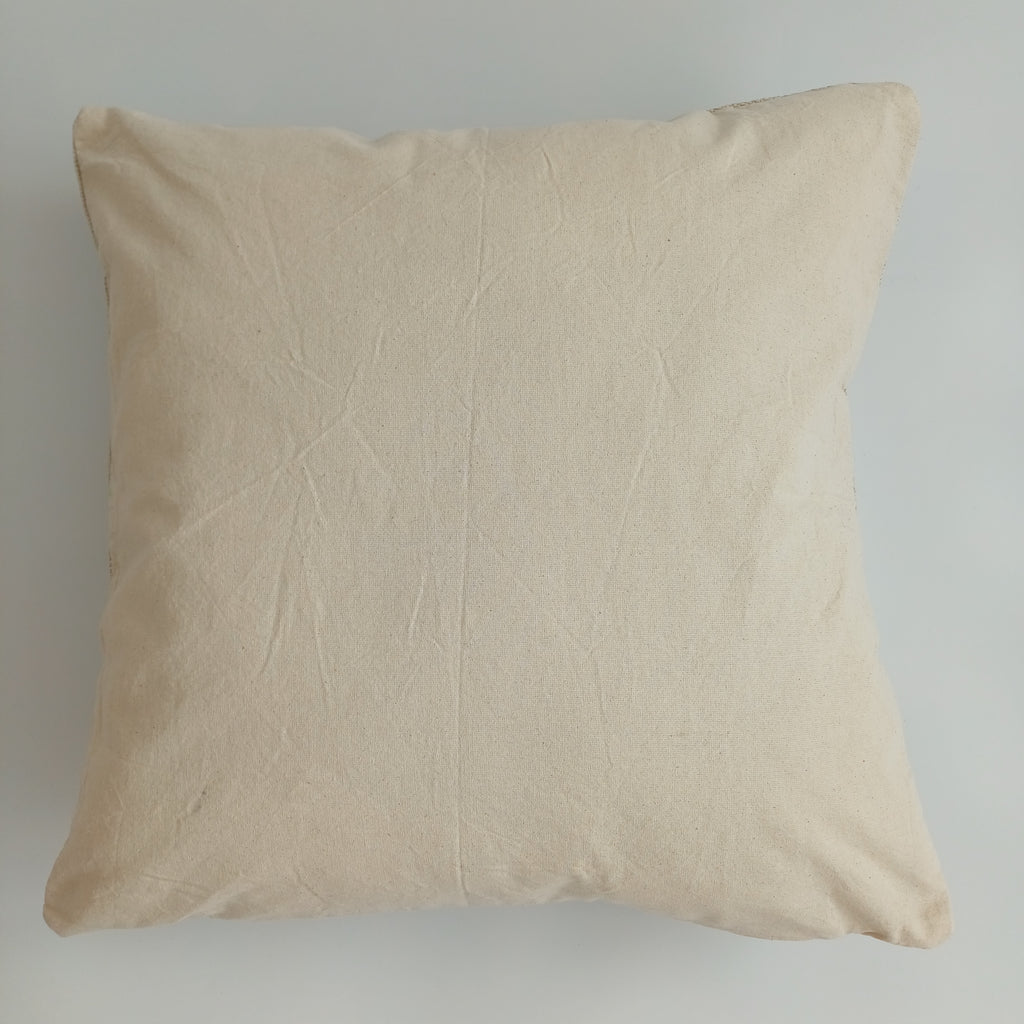 Moroccan Handmade Oatmeal Cactus Silk Cushion Cover 20''x20'' / 50x50 CM