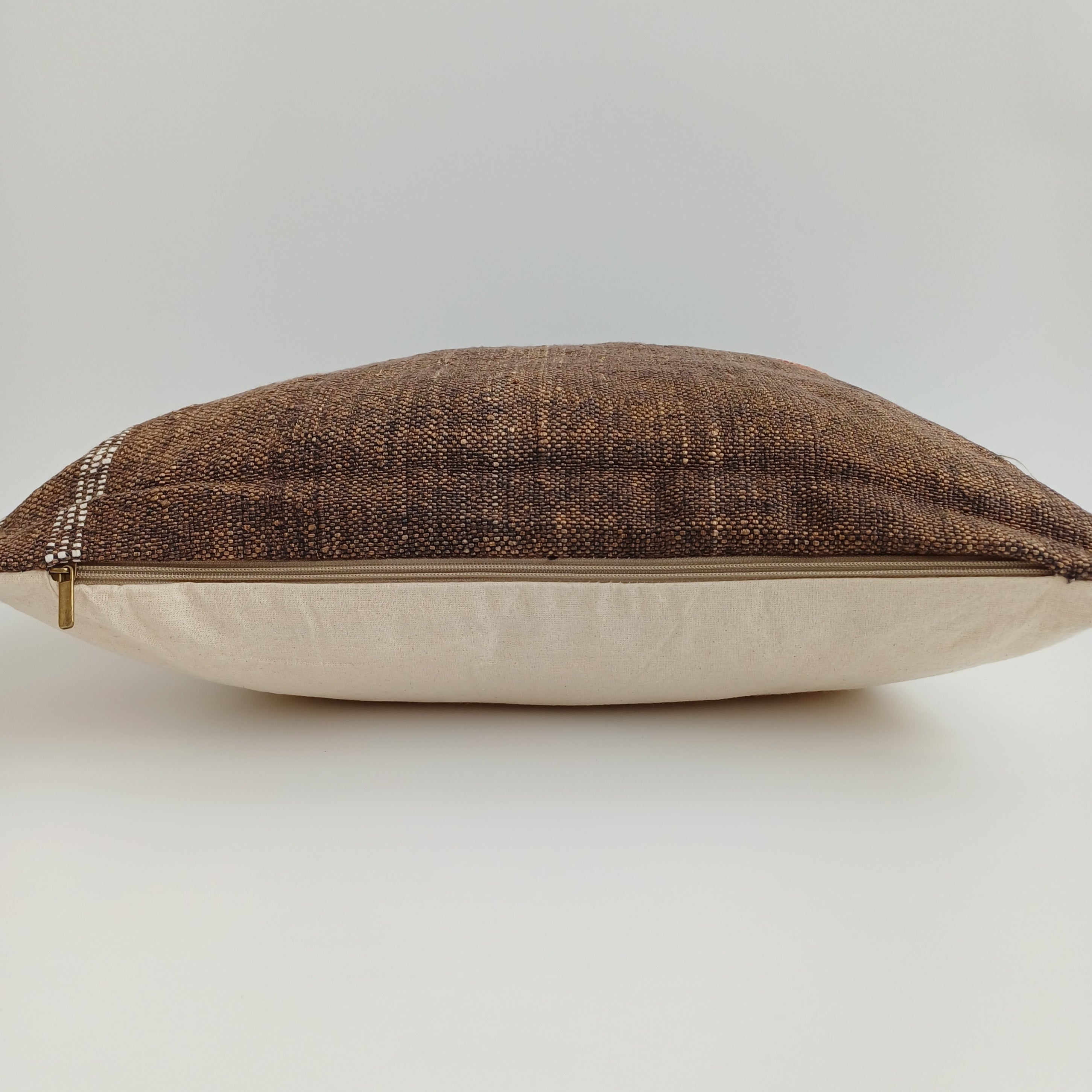 Moroccan Handmade Brown Cactus Silk Cushion Cover 20''x20'' / 50x50 CM