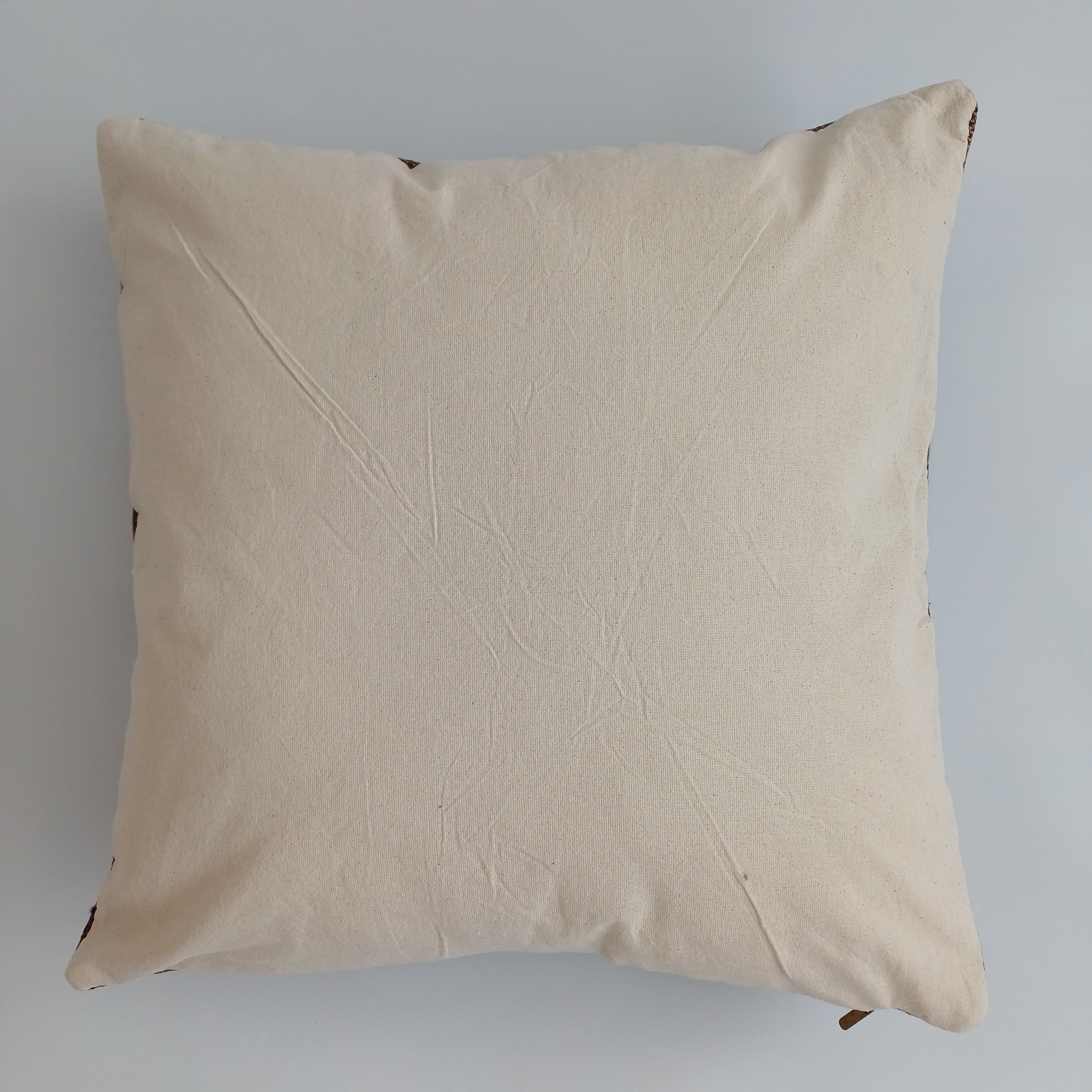 Moroccan Handmade Brown Cactus Silk Cushion Cover 20''x20'' / 50x50 CM