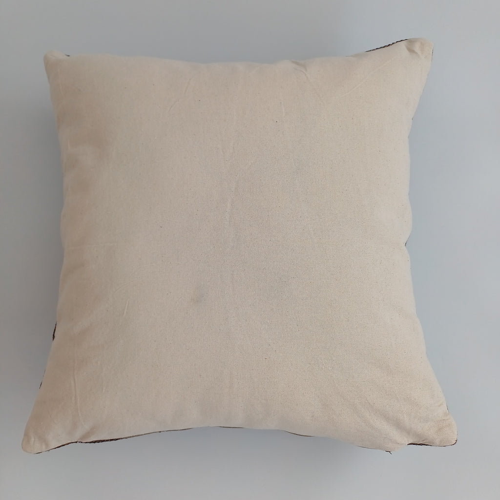 Moroccan Handmade Brown Cactus Silk Cushion Cover 20''x20'' / 46x46 CM