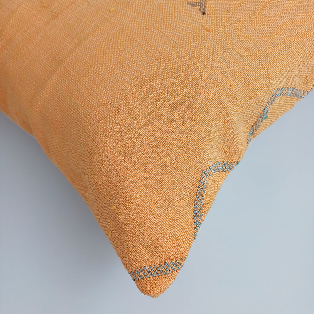 Moroccan Handmade Sunset Cactus Silk Cushion Cover 20''x20'' / 50x50 CM