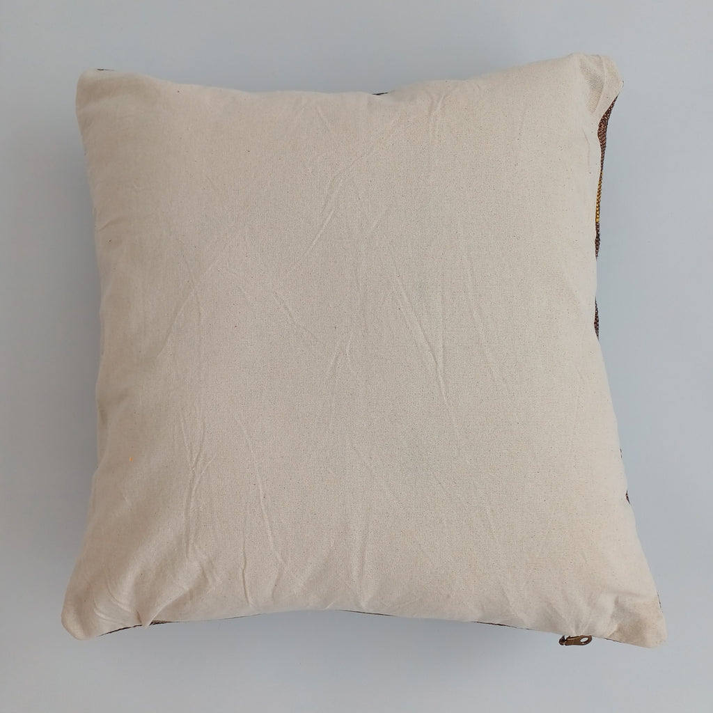 Moroccan Handmade Brown Cactus Silk Cushion Cover 20''x20'' / 47x47 CM