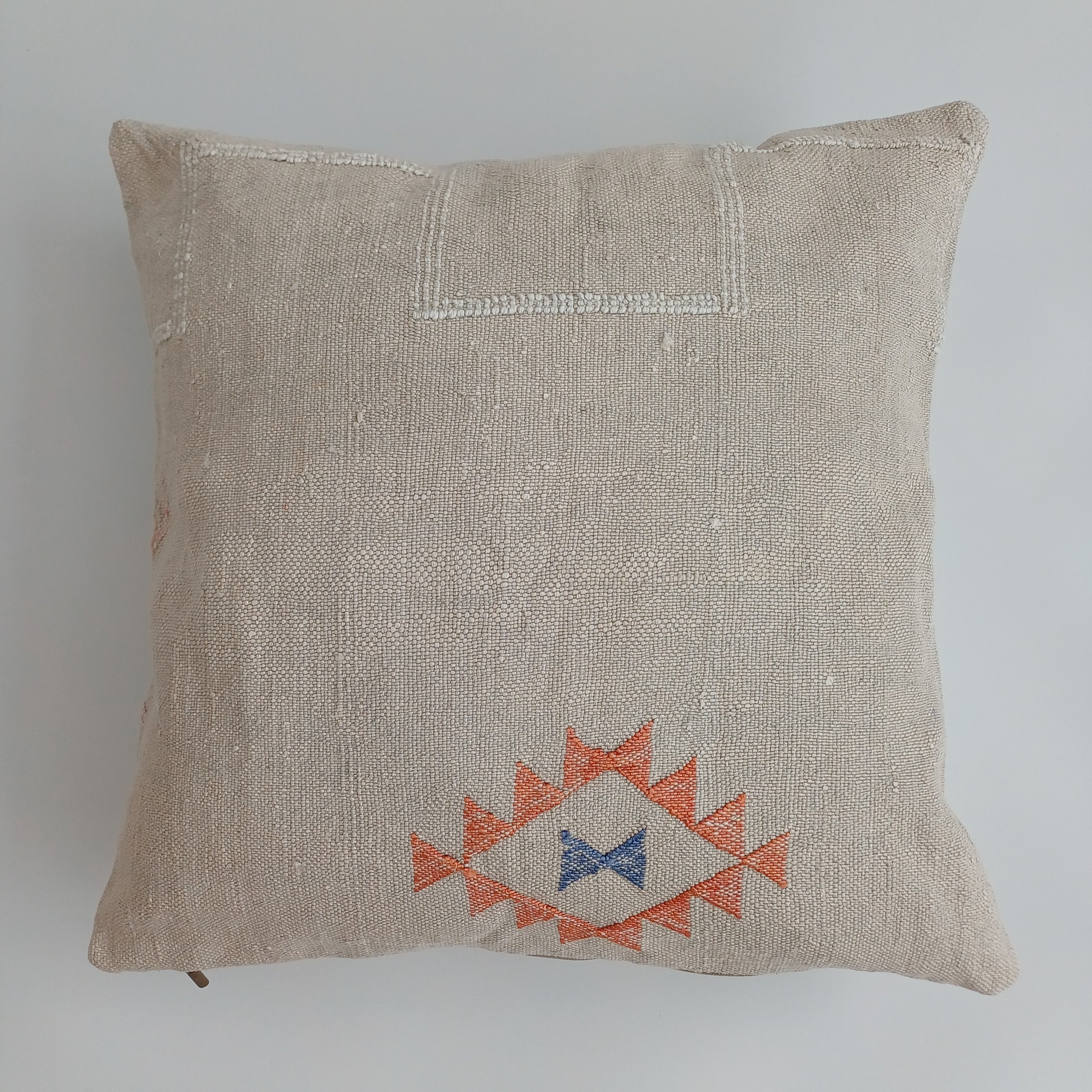 Moroccan Handmade Oatmeal Cactus Silk Cushion Cover 20''x20'' / 50x50 CM