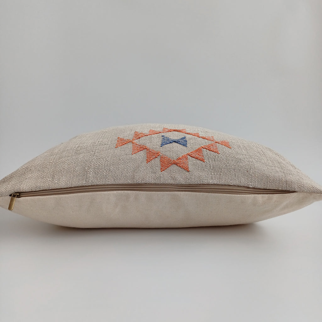 Moroccan Handmade Oatmeal Cactus Silk Cushion Cover 20''x20'' / 50x50 CM