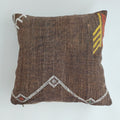 Moroccan Handmade Brown Cactus Silk Cushion Cover 20''x20'' / 50x50 CM
