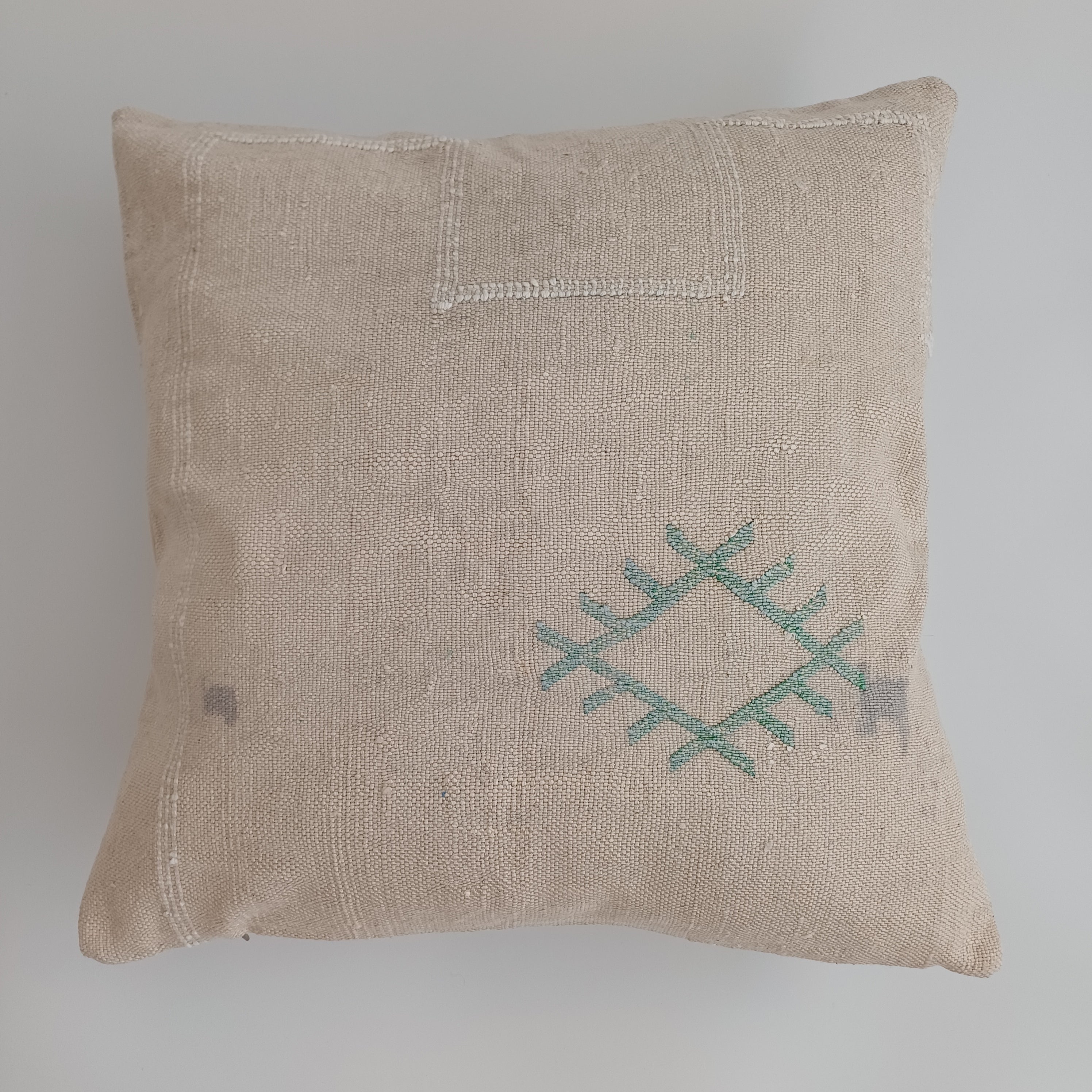 Moroccan Handmade Cream Cactus Silk Cushion Cover 20''x20'' / 50x50 CM