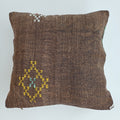 Moroccan Handmade Brown Cactus Silk Cushion Cover 20''x20'' / 50x50 CM