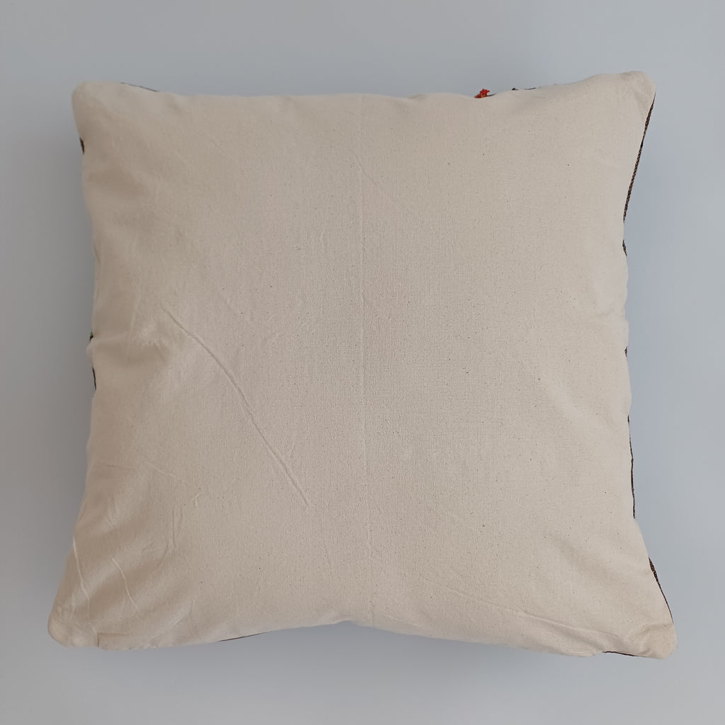 Moroccan Handmade Brown Cactus Silk Cushion Cover 20''x20'' / 50x50 CM