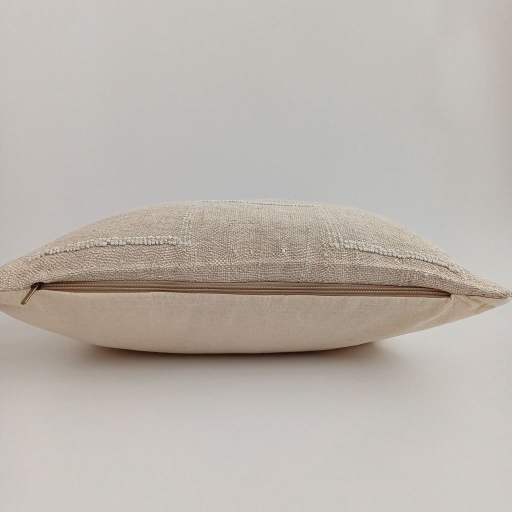 Moroccan Handmade Oatmeal Cactus Silk Cushion Cover 20''x20'' / 50x50 CM