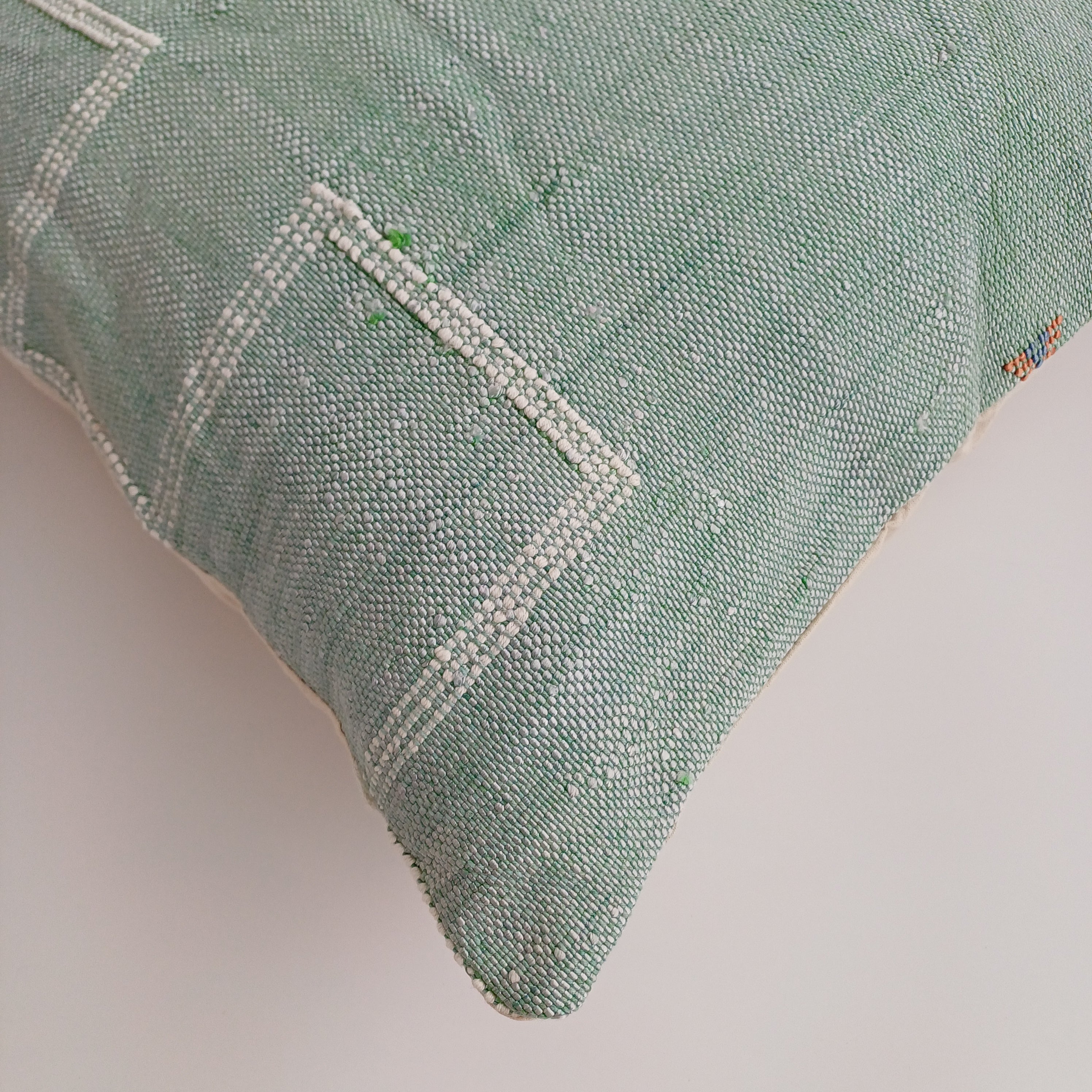 Moroccan Handmade Sage Green Cactus Silk Cushion Cover 20''x20'' / 50x50 CM