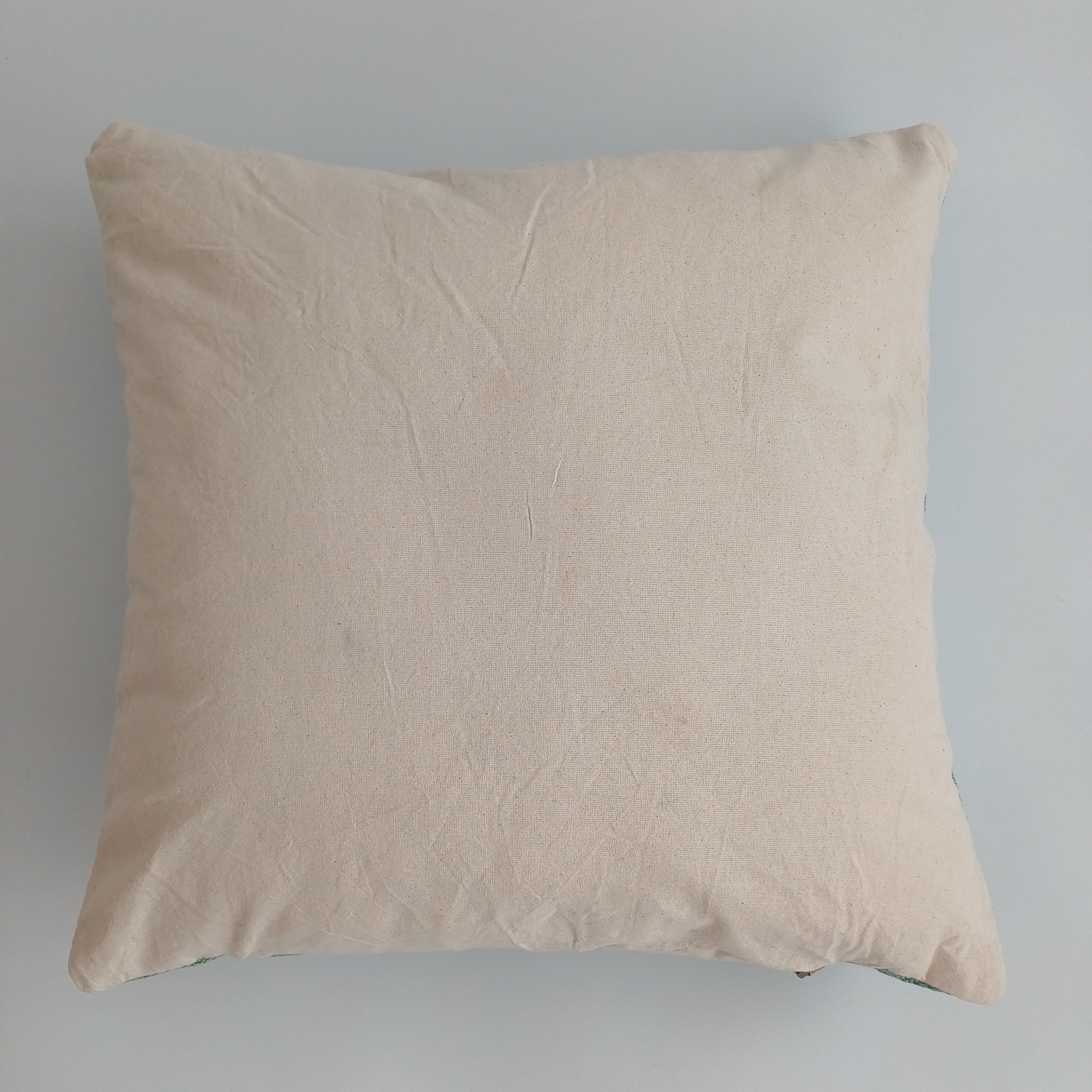 Moroccan Handmade Sage Green Cactus Silk Cushion Cover 20''x20'' / 50x50 CM