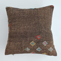 Moroccan Handmade Brown Cactus Silk Cushion Cover 20''x20'' / 50x50 CM
