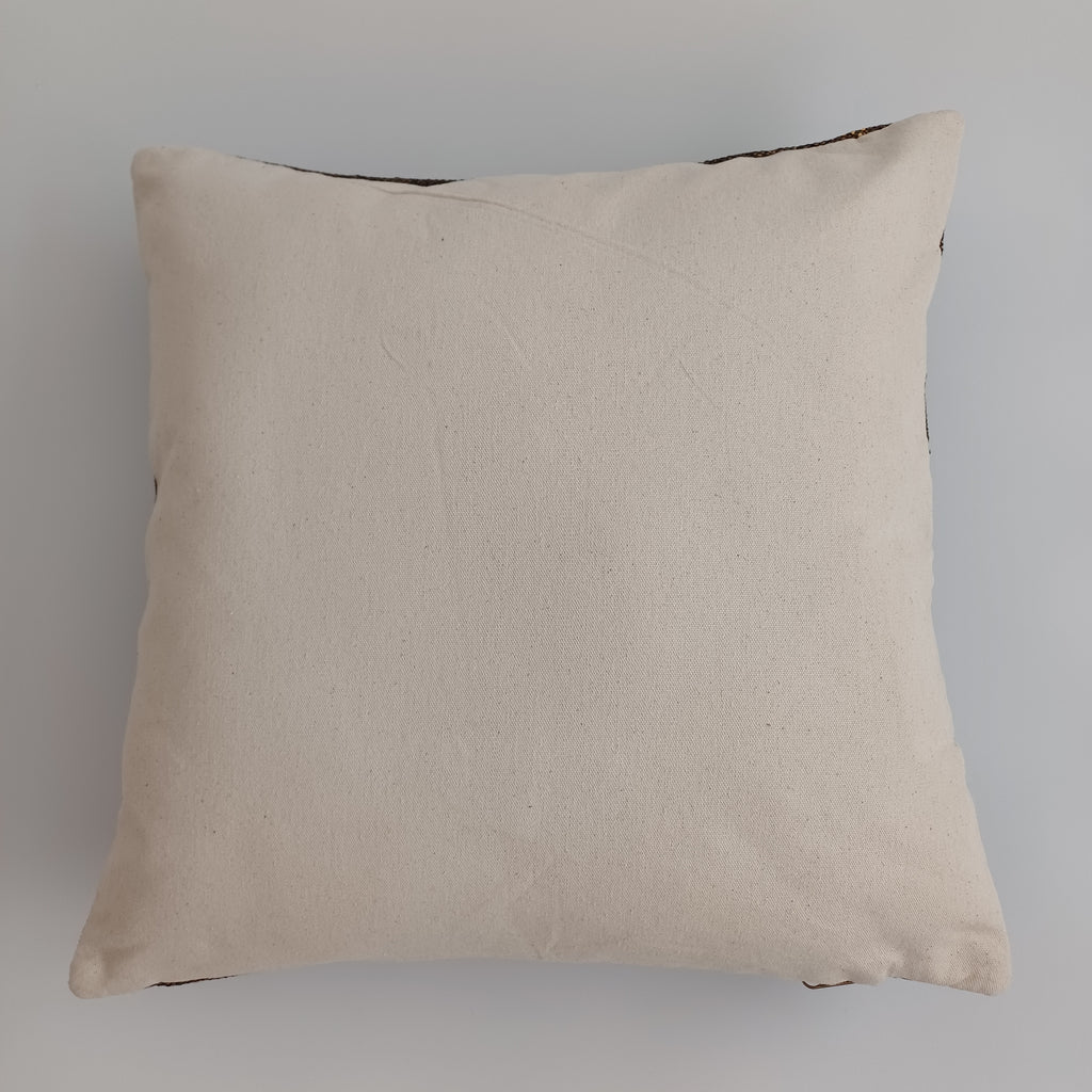 Moroccan Handmade Brown Cactus Silk Cushion Cover 20''x20'' / 50x50 CM