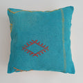 Moroccan Handmade Blue Cactus Silk Cushion Cover 20''x20'' / 50x50 CM