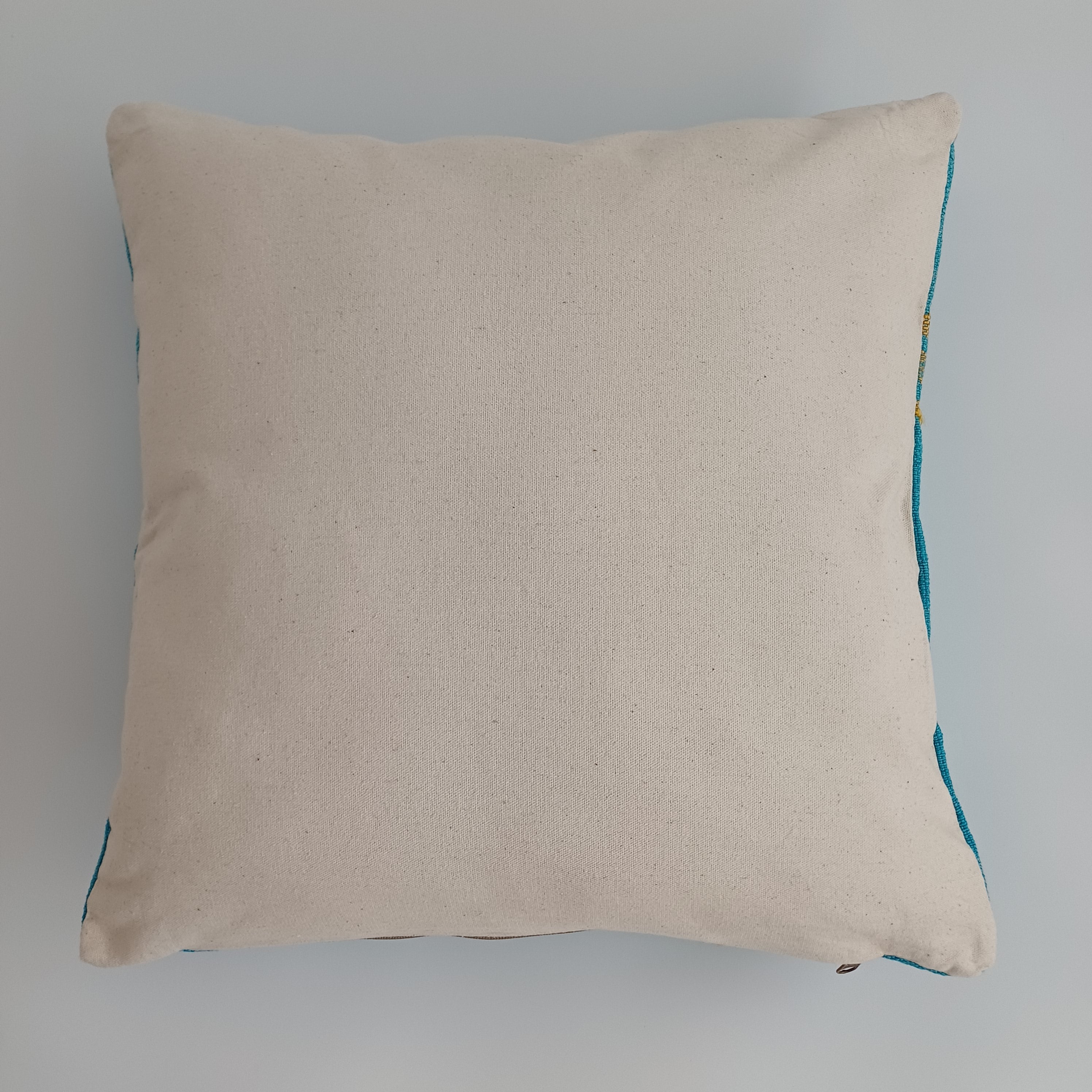 Moroccan Handmade Blue Cactus Silk Cushion Cover 20''x20'' / 50x50 CM