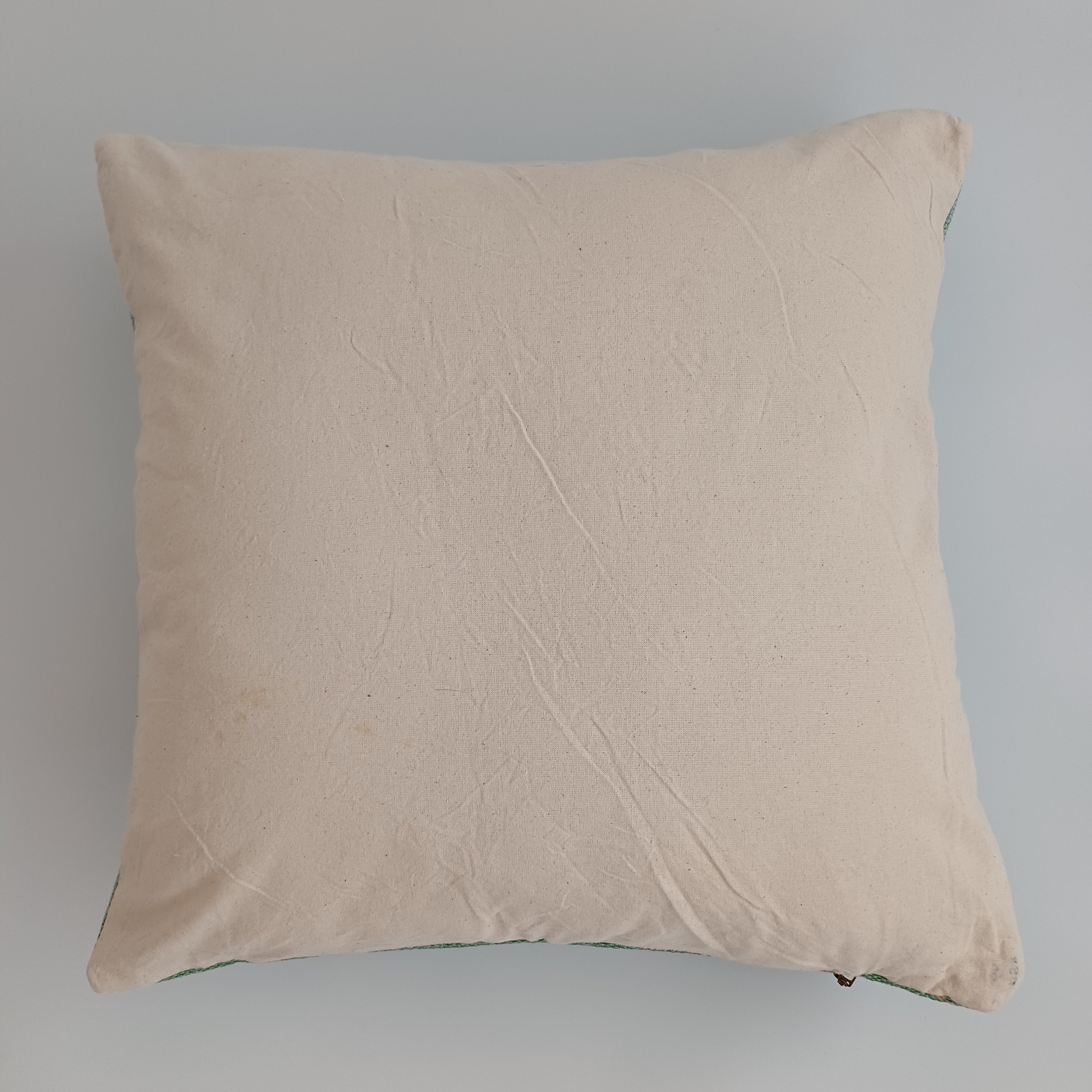 Moroccan Handmade Sage Green Cactus Silk Cushion Cover 20''x20'' / 50x50 CM
