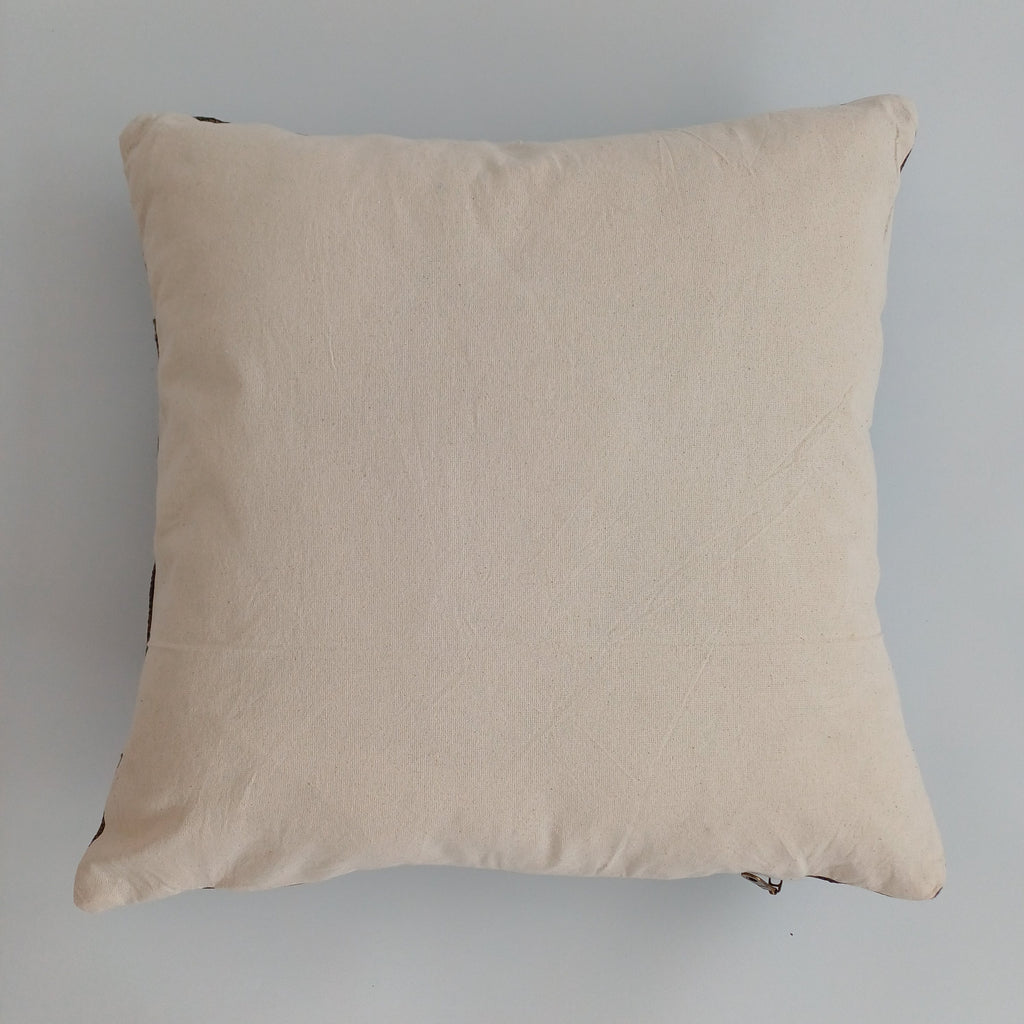 Moroccan Handmade Brown Cactus Silk Cushion Cover 20''x20'' / 50x50 CM