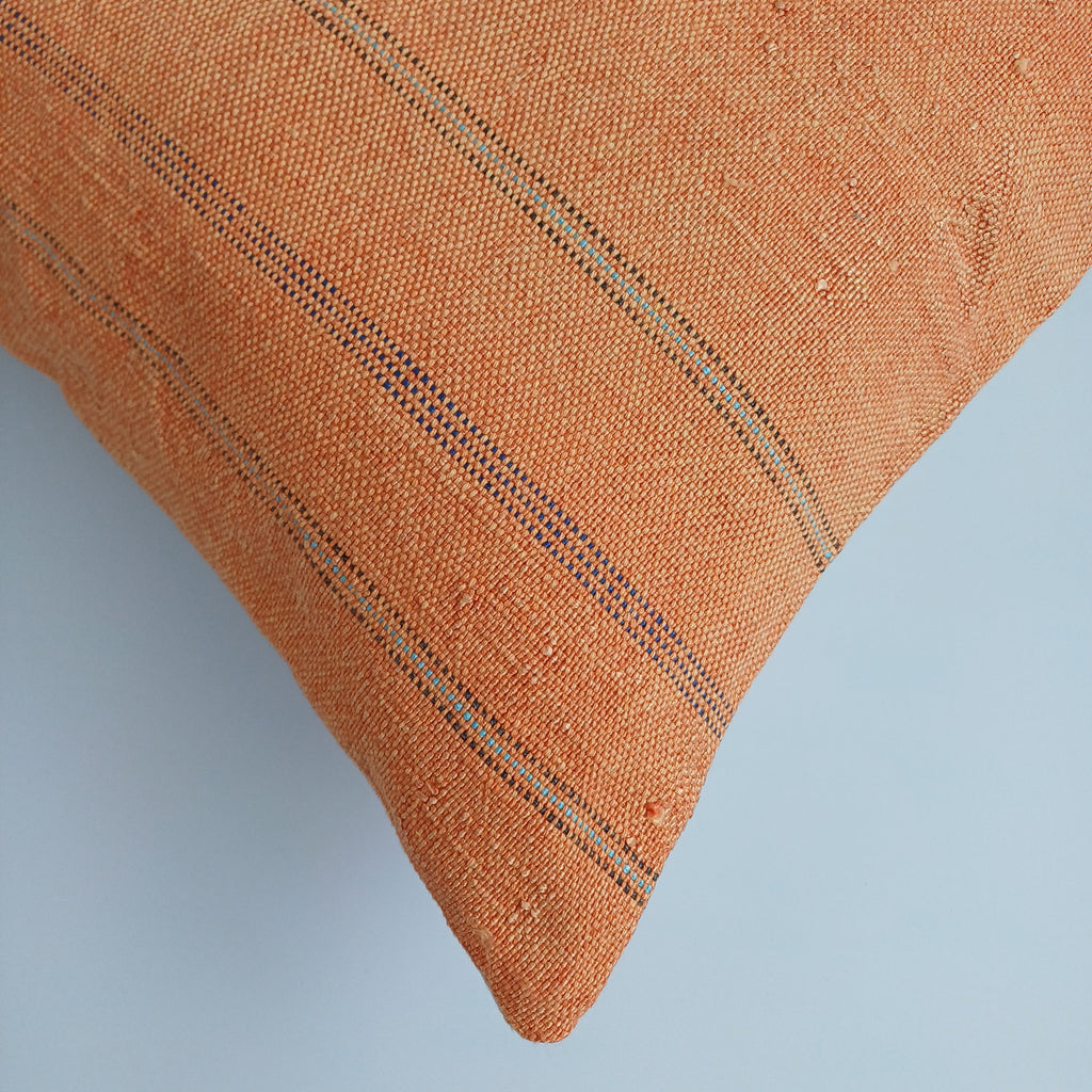 Moroccan Handmade Orange Cactus Silk Cushion Cover 20''x20'' / 50x50 CM