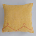 Moroccan Handmade Mustard Yellow Cactus Silk Cushion Cover 20''x20'' / 50x50 CM