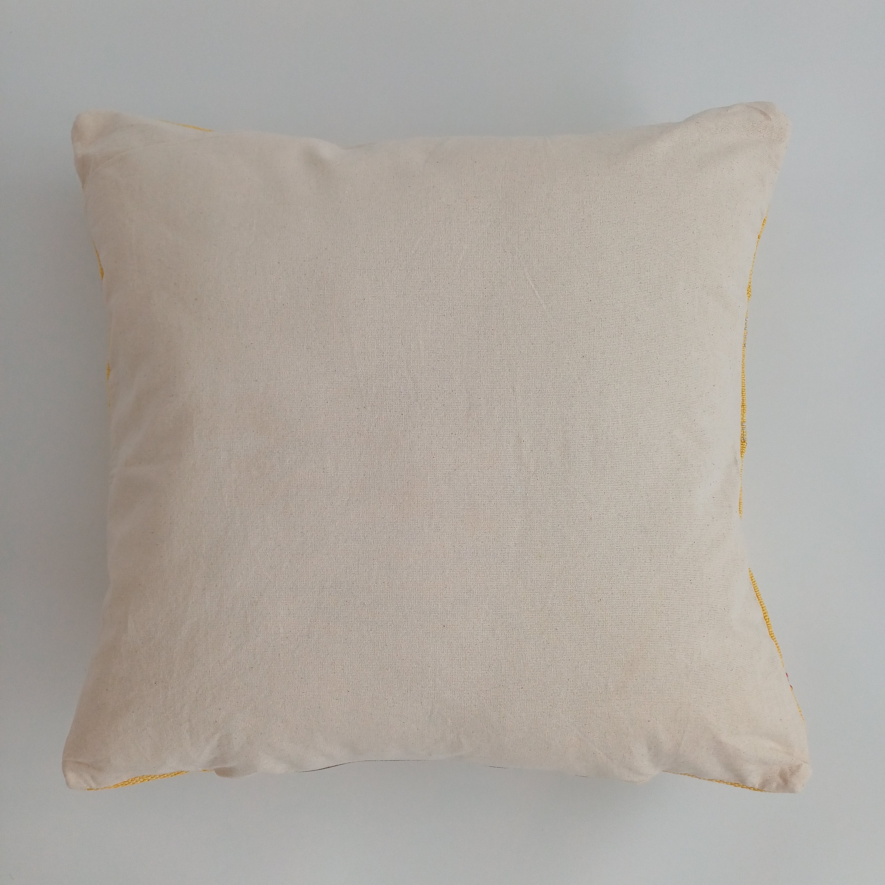 Moroccan Handmade Mustard Yellow Cactus Silk Cushion Cover 20''x20'' / 50x50 CM