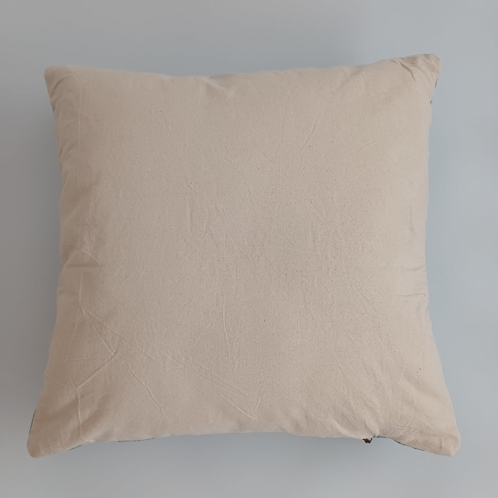 Moroccan Handmade Sage Green Cactus Silk Cushion Cover 20''x20'' / 50x50 CM