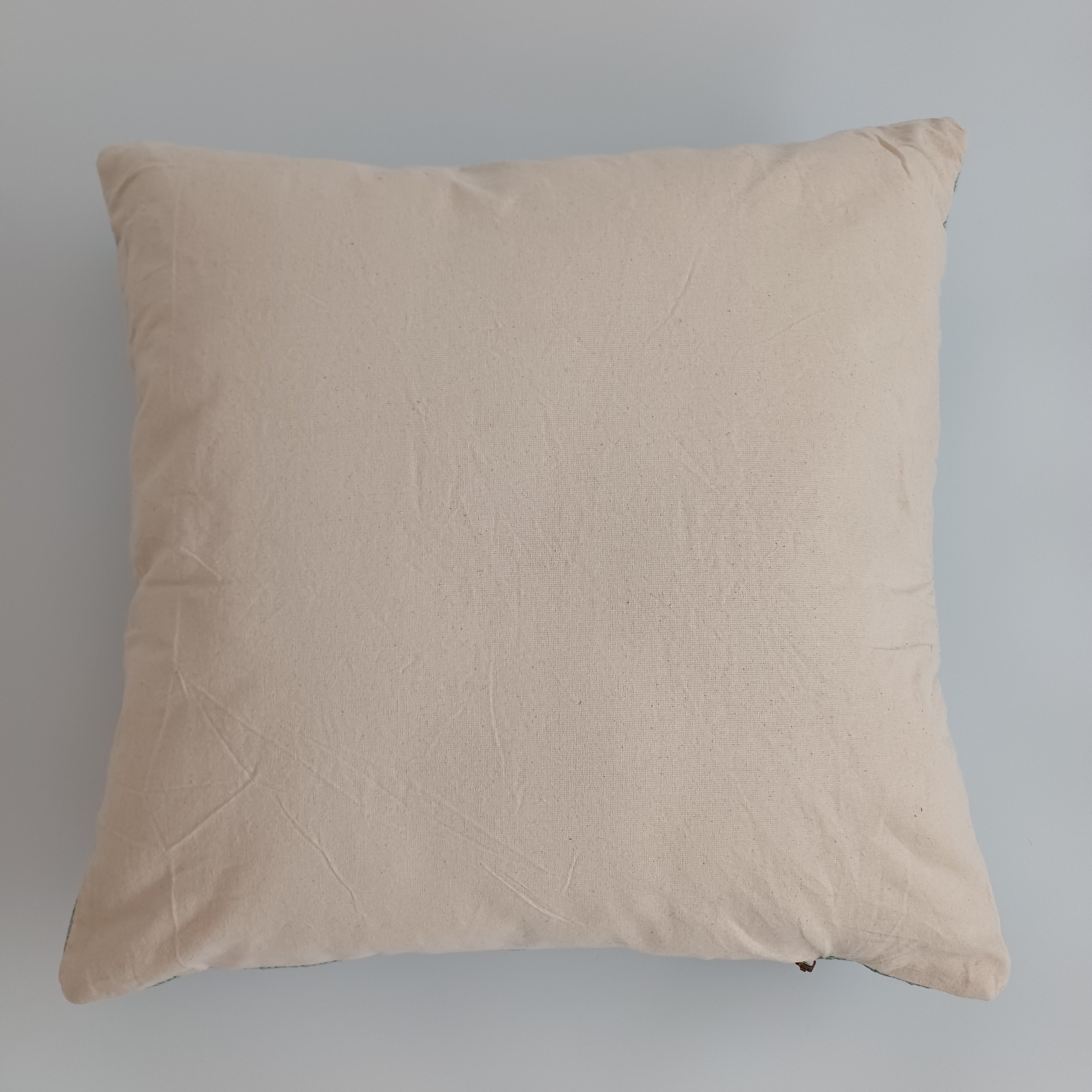 Moroccan Handmade Sage Green Cactus Silk Cushion Cover 20''x20'' / 50x50 CM