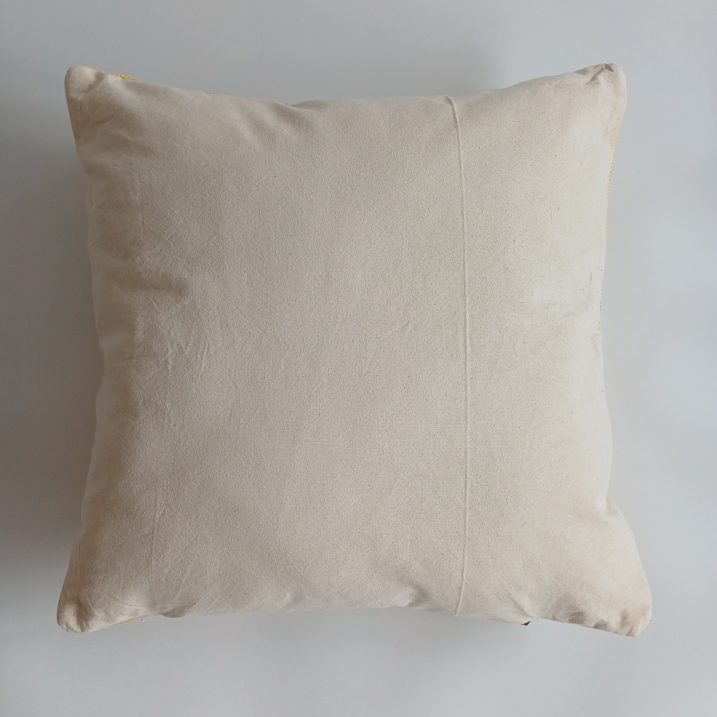 Moroccan Handmade Mustard Yellow Cactus Silk Cushion Cover 20''x20'' / 50x50 CM