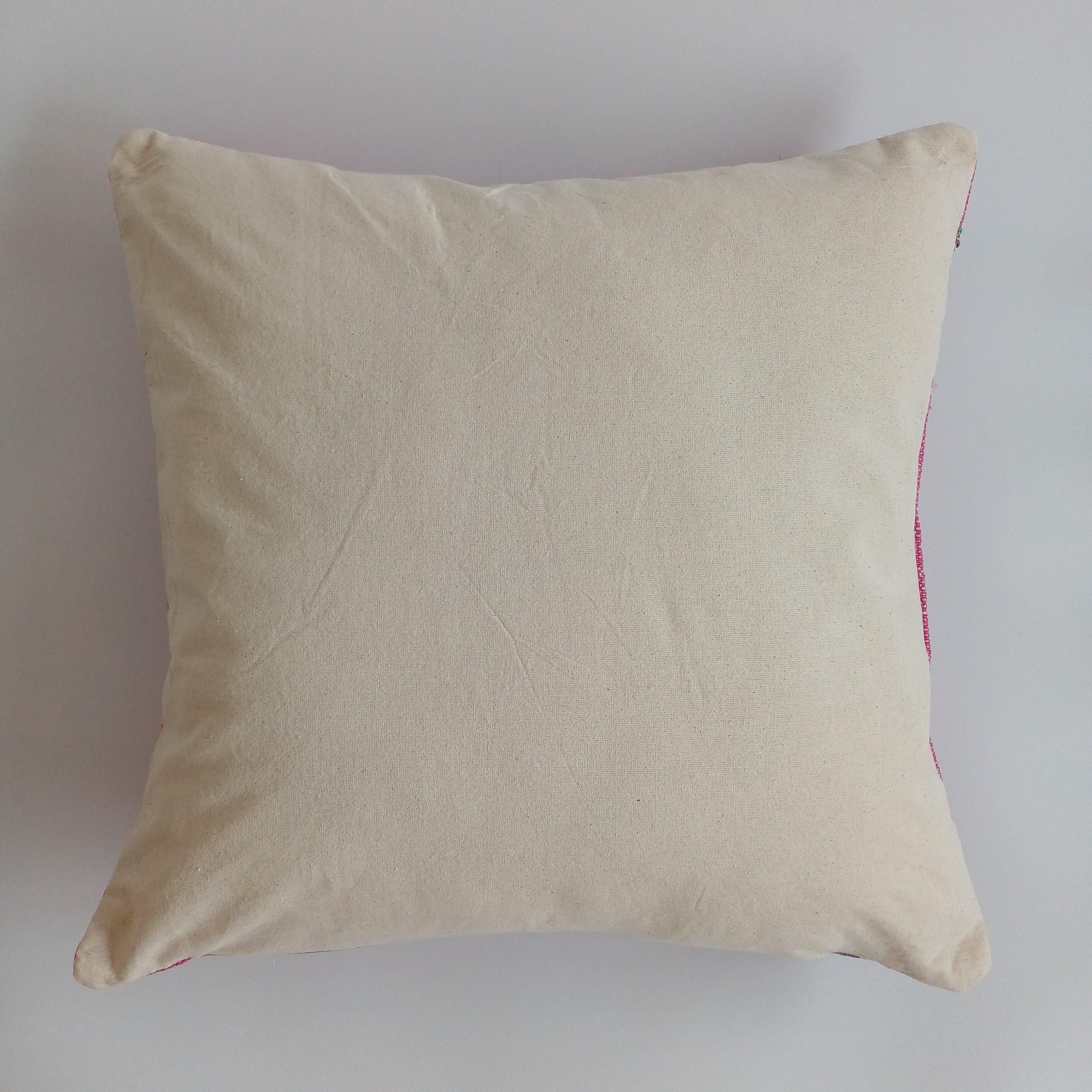 Moroccan Handmade Pink Cactus Silk Cushion Cover 20''x20'' / 50x50 CM