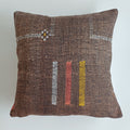 Moroccan Handmade Brown Cactus Silk Cushion Cover 20''x20'' / 47x46 CM