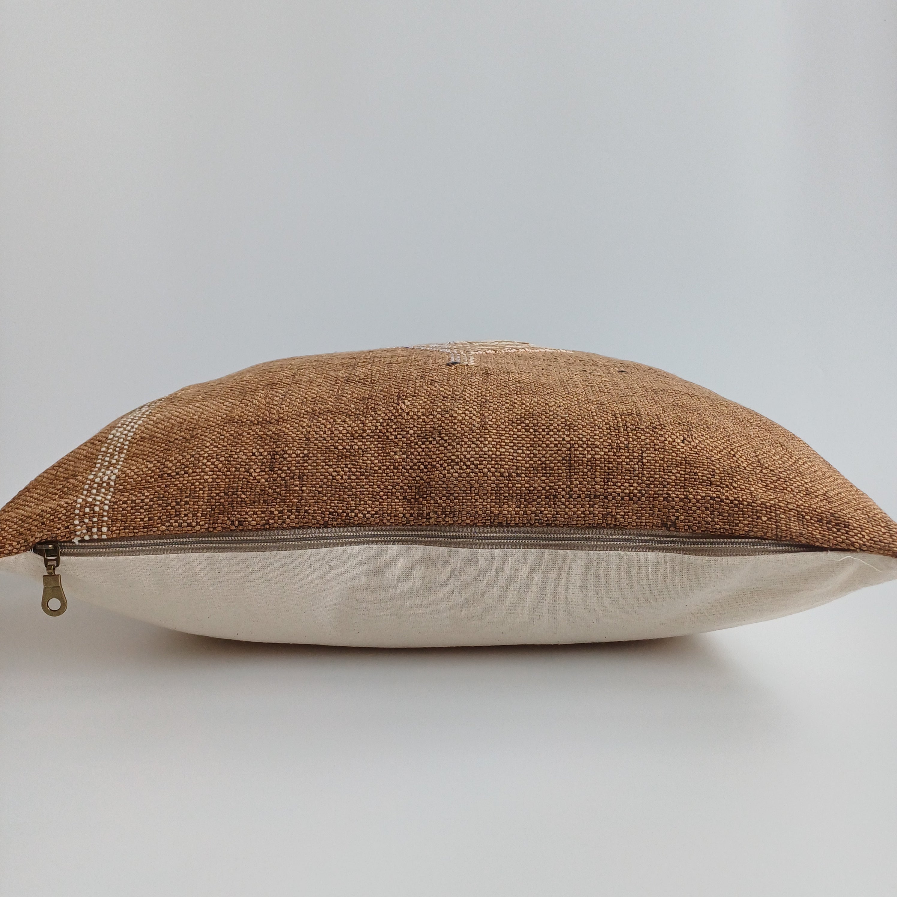 Moroccan Handmade Brown Cactus Silk Cushion Cover 20''x20'' / 50x50 CM