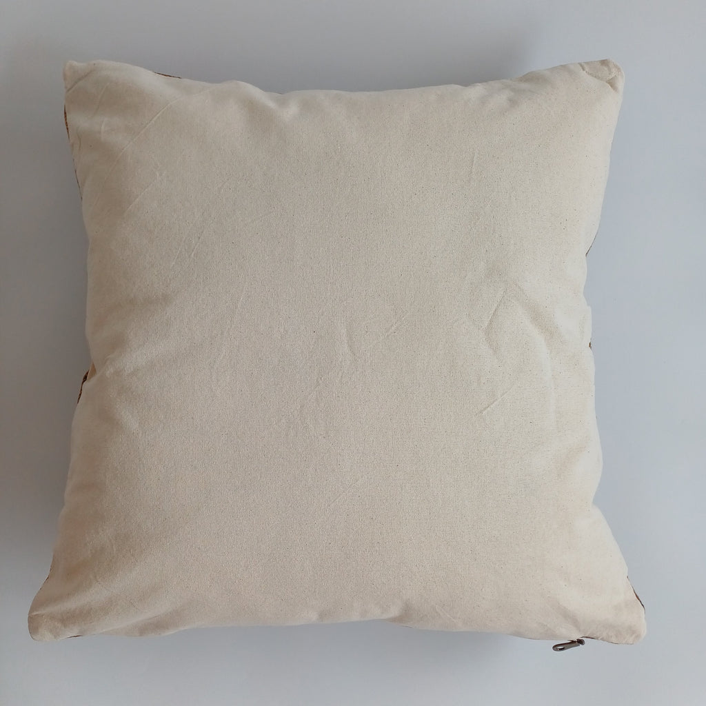 Moroccan Handmade Brown Cactus Silk Cushion Cover 20''x20'' / 50x50 CM