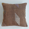 Moroccan Handmade Brown Cactus Silk Cushion Cover 20''x20'' / 50x47 CM