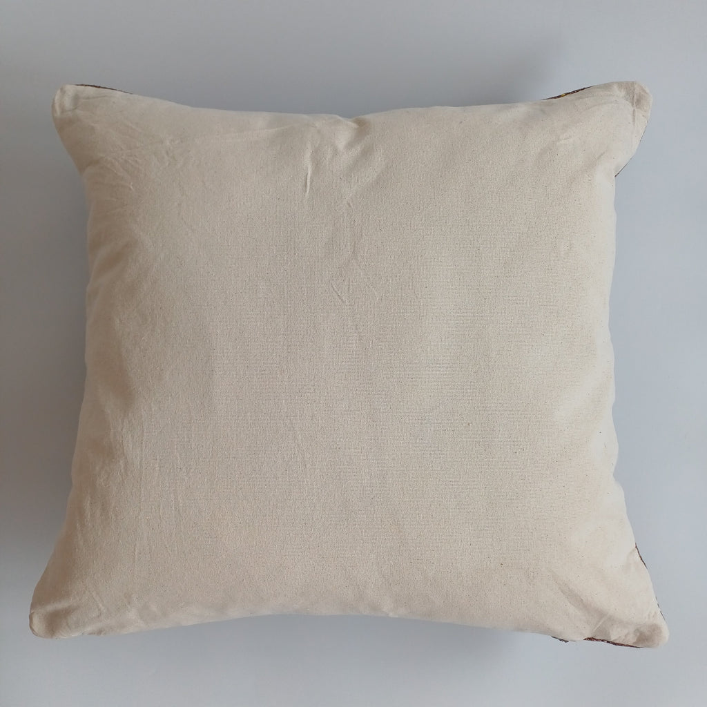 Moroccan Handmade Brown Cactus Silk Cushion Cover 20''x20'' / 50x47 CM