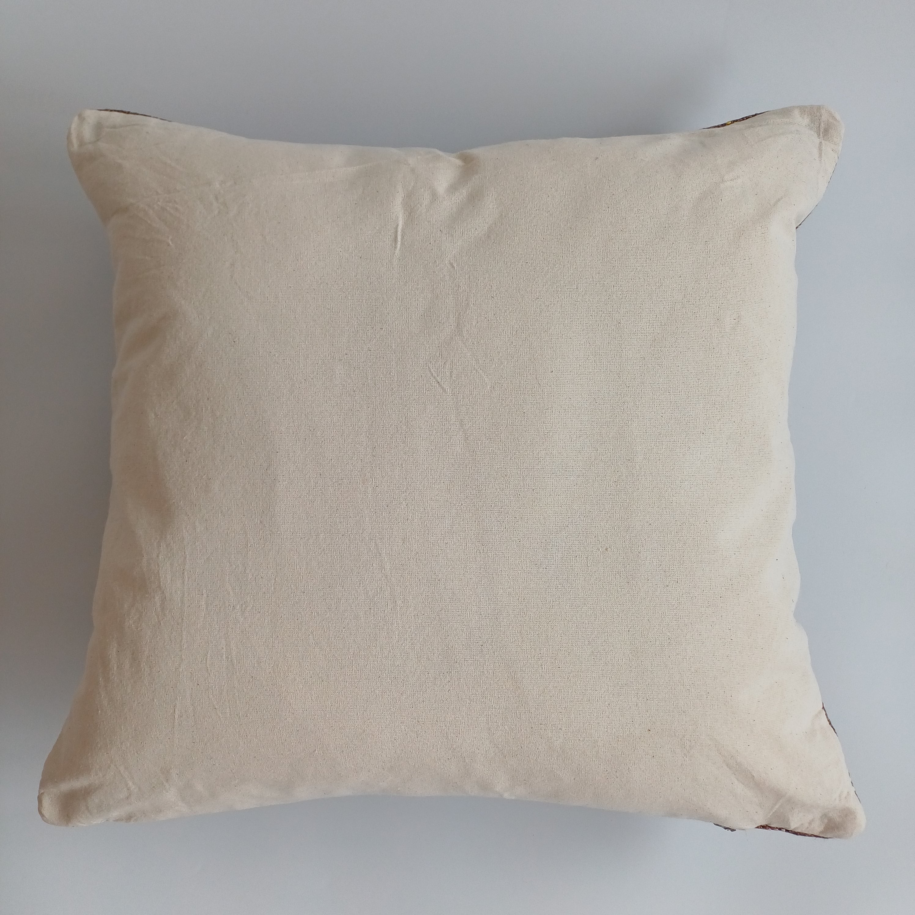 Moroccan Handmade Brown Cactus Silk Cushion Cover 20''x20'' / 50x47 CM