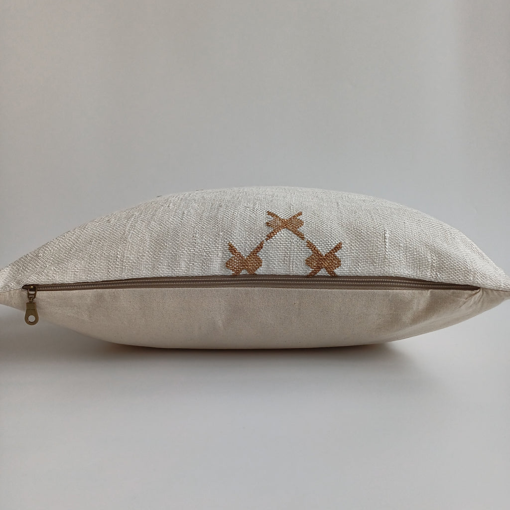 Moroccan Handmade Oatmeal Cactus Silk Cushion Cover 20''x20'' / 50x50 CM