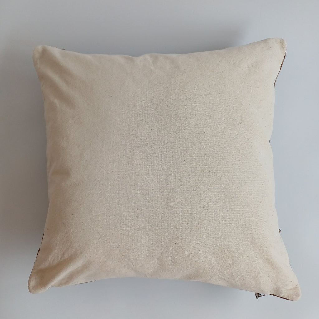 Moroccan Handmade Brown Cactus Silk Cushion Cover 20''x20'' / 50x50 CM