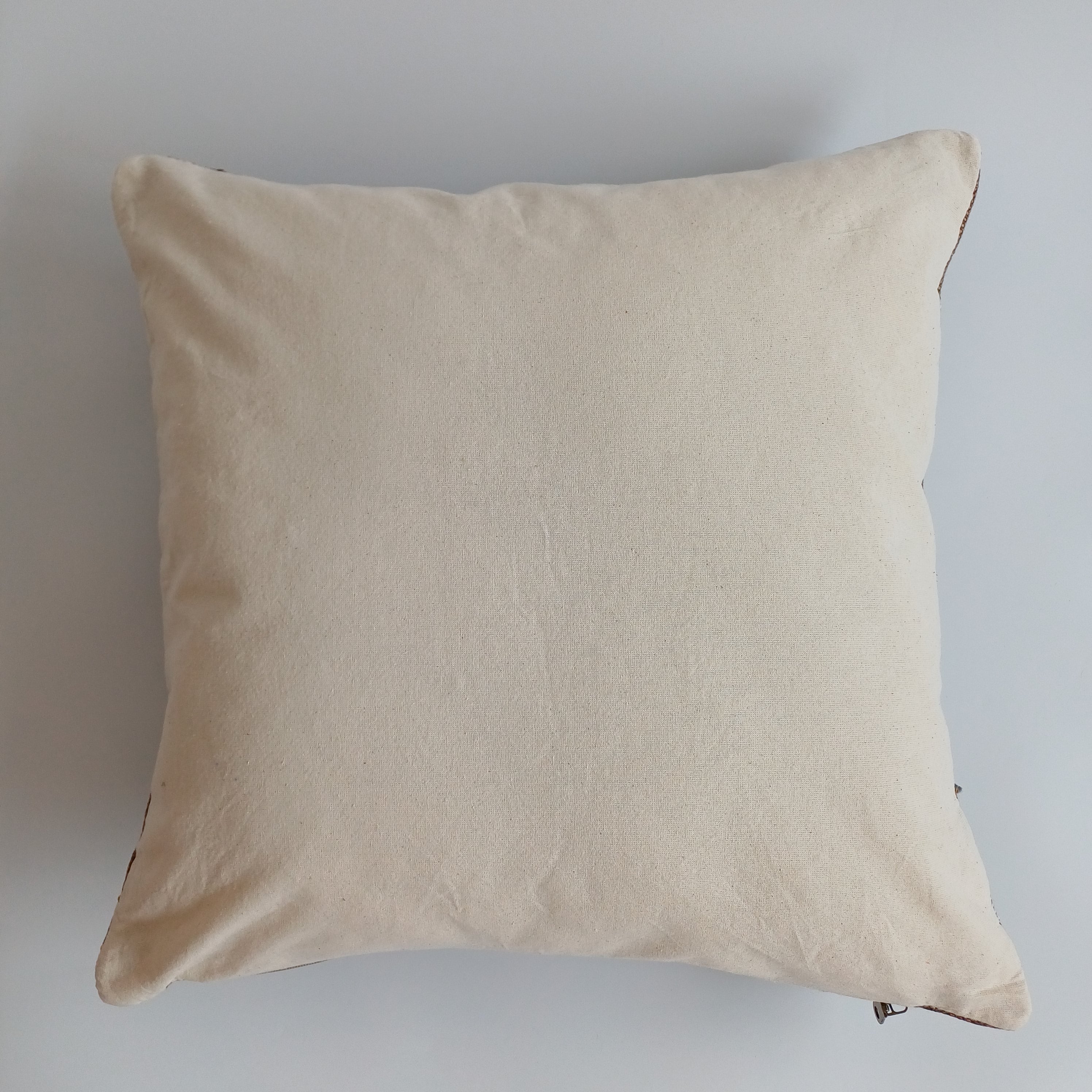 Moroccan Handmade Brown Cactus Silk Cushion Cover 20''x20'' / 50x50 CM