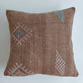 Moroccan Handmade Brown Cactus Silk Cushion Cover 20''x20'' / 50x50 CM