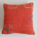 Moroccan Handmade Red Cactus Silk Cushion Cover 20''x20'' / 50x50 CM