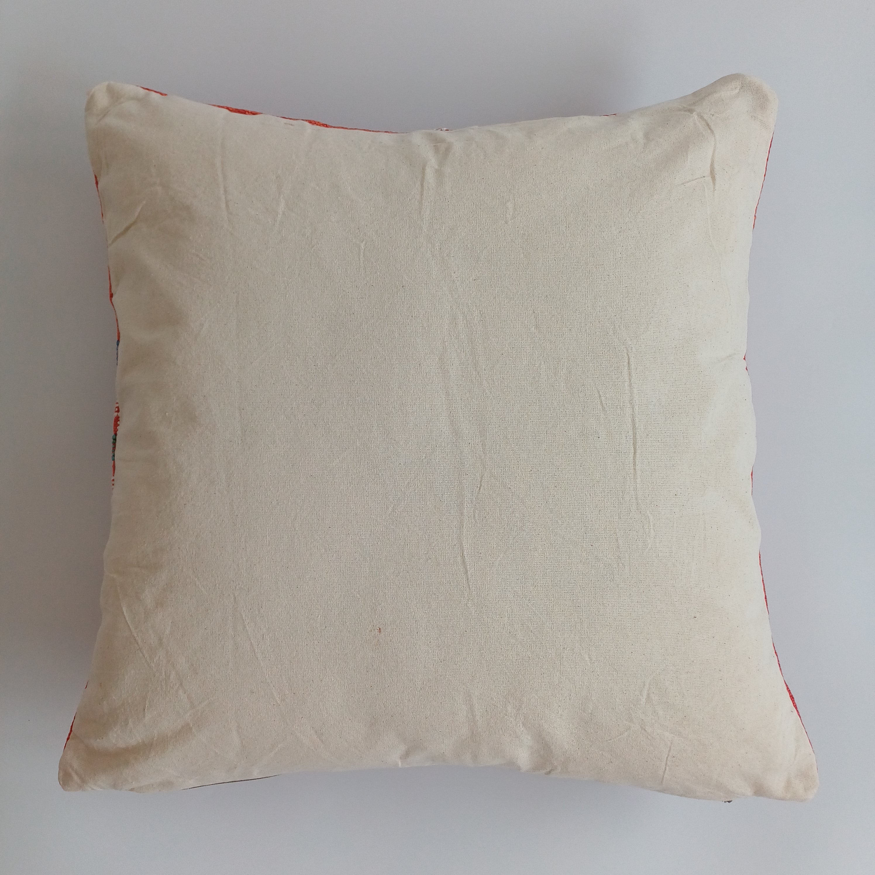Moroccan Handmade Red Cactus Silk Cushion Cover 20''x20'' / 50x50 CM
