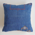 Moroccan Handmade Royal Blue Cactus Silk Cushion Cover 20''x20'' / 50x50 CM