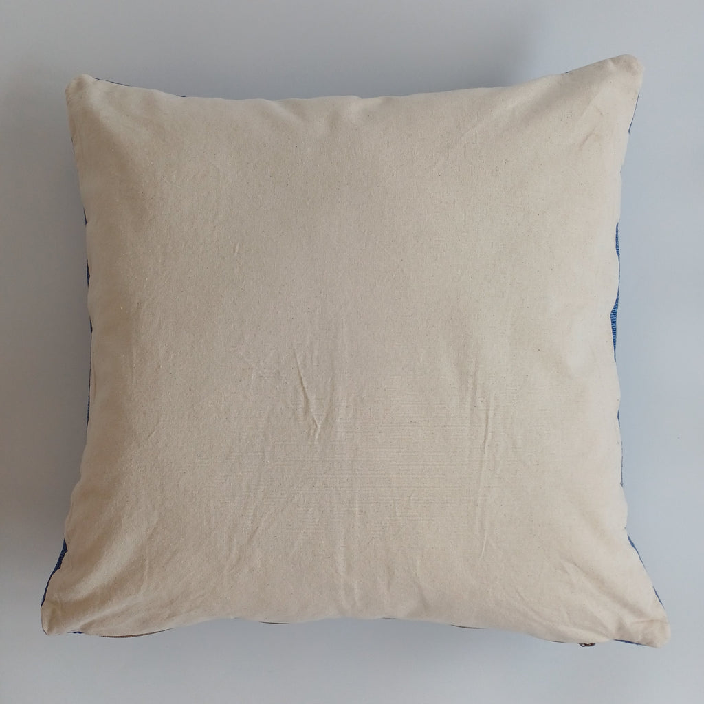 Moroccan Handmade Royal Blue Cactus Silk Cushion Cover 20''x20'' / 50x50 CM