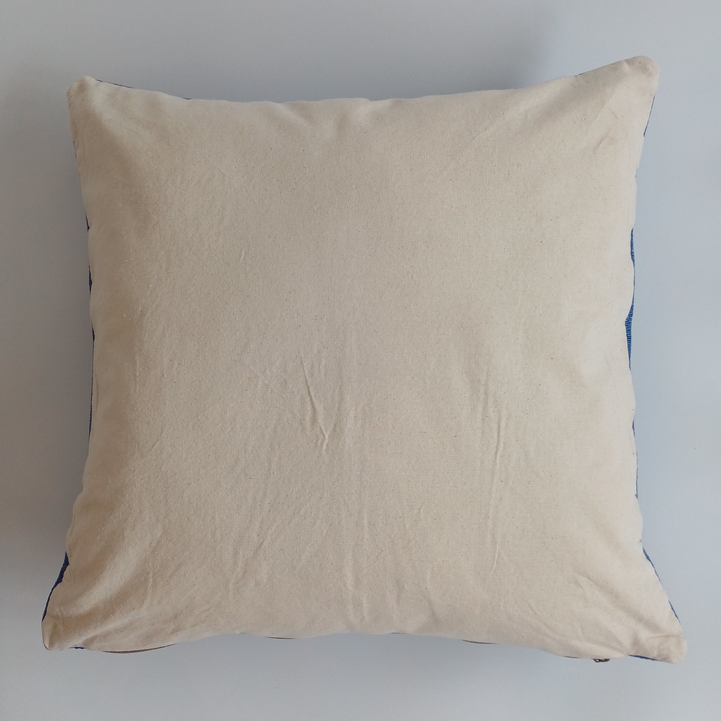 Moroccan Handmade Royal Blue Cactus Silk Cushion Cover 20''x20'' / 50x50 CM